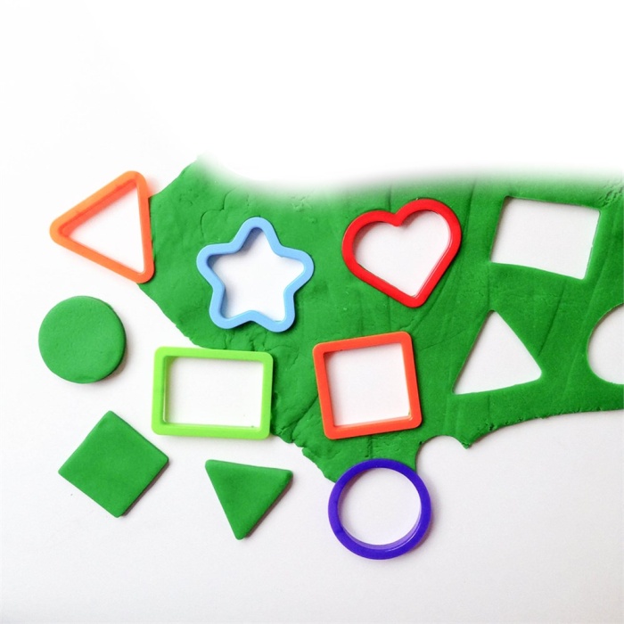 Rakam ve Geometrik Şekil Kalıplı Buğday Unu Oyun Hamuru Seti - Play Dough