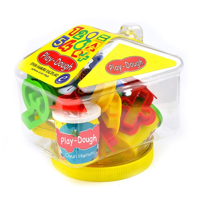 Rakam ve Geometrik Şekil Kalıplı Buğday Unu Oyun Hamuru Seti - Play Dough