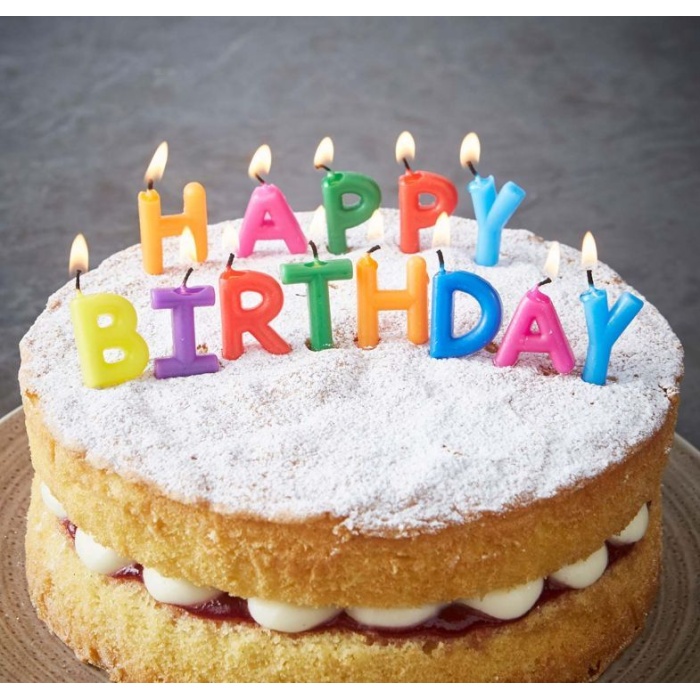 ShopZum Happy Birthday Yazılabilen Rengarenk Doğum Günü Mumu