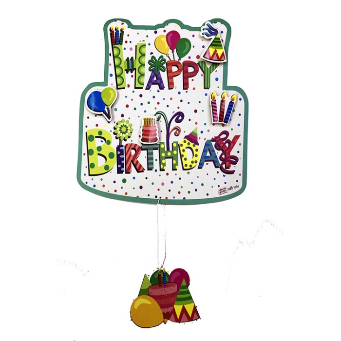 ShopZum Happy Birthday Yazılı Asmalı 3D Doğum Günü Süslemesi