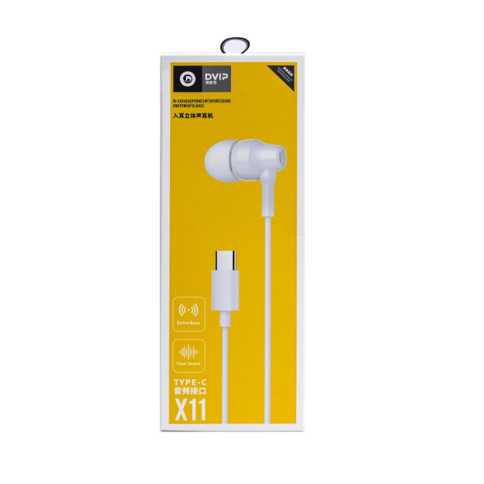 X11 İn-Ear Extra Bass Type-C Mikrofonlu Kablolu Kulaklık Beyaz