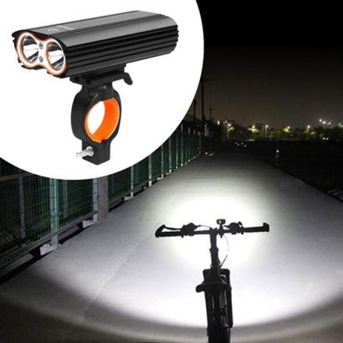 ShopZum Şarj Göstergeli Uzun Menzil Su Geçirmez LED Bisiklet Feneri 1600 Lumen