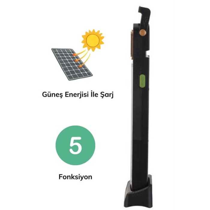 ShopZum 5 Fonksiyonlu Güneş Enerjisi İle Şarj Olabilen 48 Ledli Işıldak,Aydınlatma PR-3838