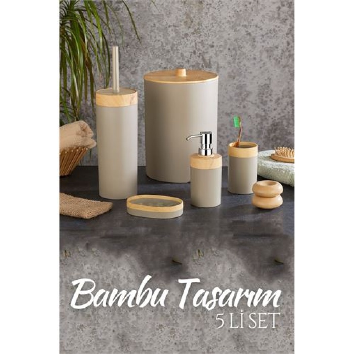  5 li Banyo Seti Bambu Design LATTE 718979