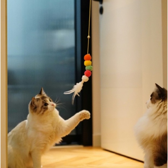 Eğlenceli ve Aktif: Elastik Kendinden ShopZum Yapışkanlı Kedi Oyun Oltası | Kedinizin Aktivitesini Artırın