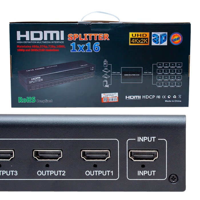 ShopZum PM-4948 16 PORT 1080P 4KX2K 3D 16 PORT HDMI SPLITTER DAĞITICI
