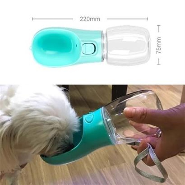ShopZum Taşınabilir Evcil Hayvan Suluğu Seyahat Kabı Kilitlenebilen Su Sızdırmaz Kap 350 ml