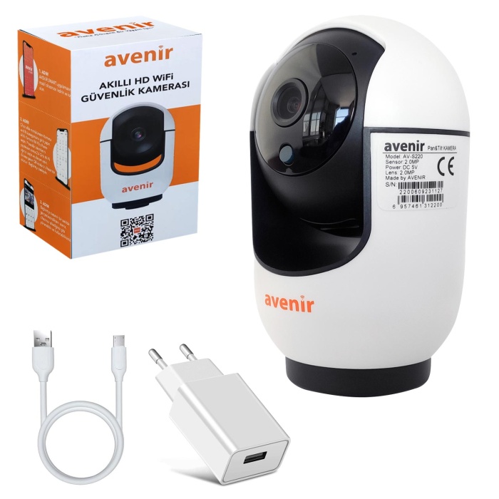 AV-S220 Ip Smart Akıllı Güvenlik Kamerası 2mp 3.6mm Wi-Fi Renkli Gece Görüş Harekete Duyarlı