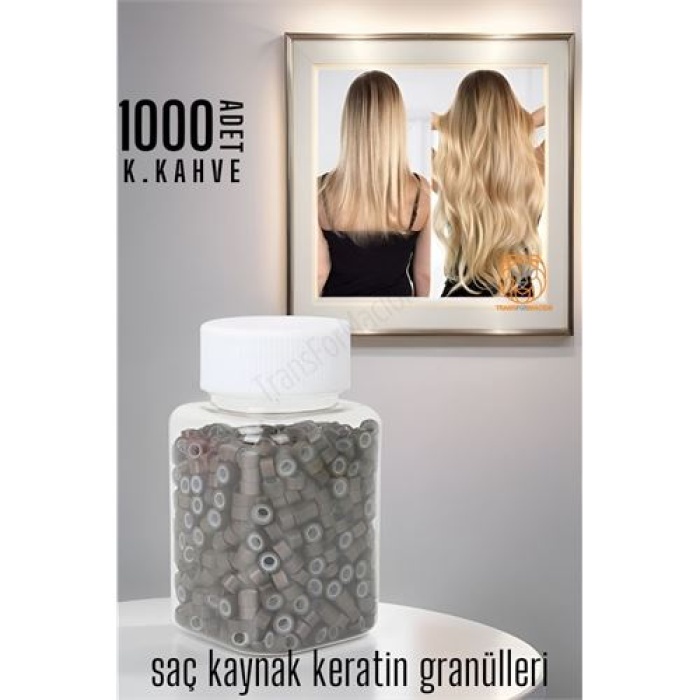  Nano Saç Kaynak Boncukları KOYU KAHVE 1000 adet 720356