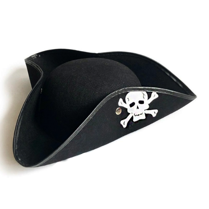 Siyah Renk Korsan Armalı Kaptan Jack Sparrow Korsan Denizci Şapkası