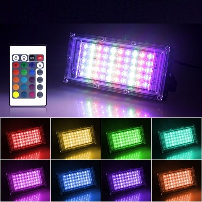 ZHD Kumandalı Led Işık Dış Cephe Aydınlatması Çok Renkli RGB Led Panel Işık PartiLed Aydınlatma