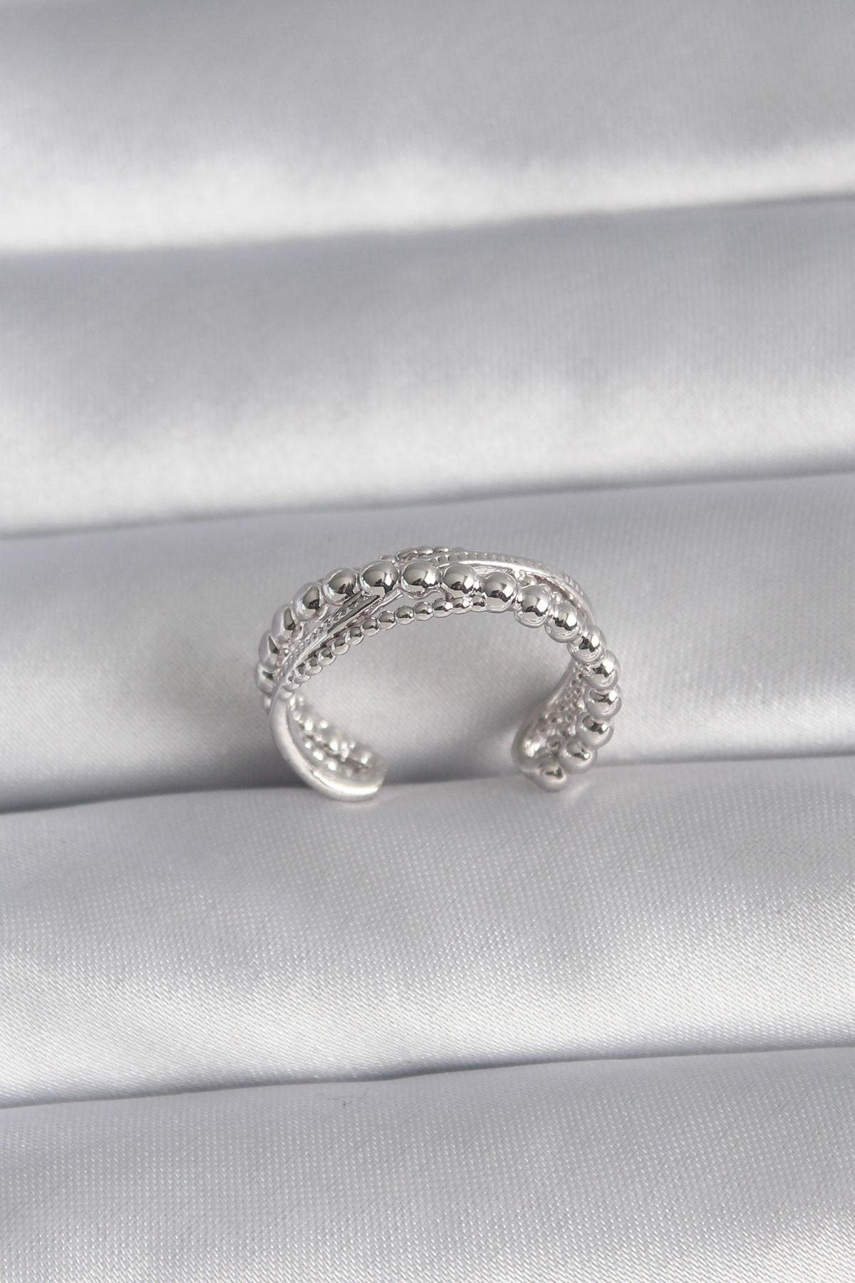 Brass Silver Color Female Ring