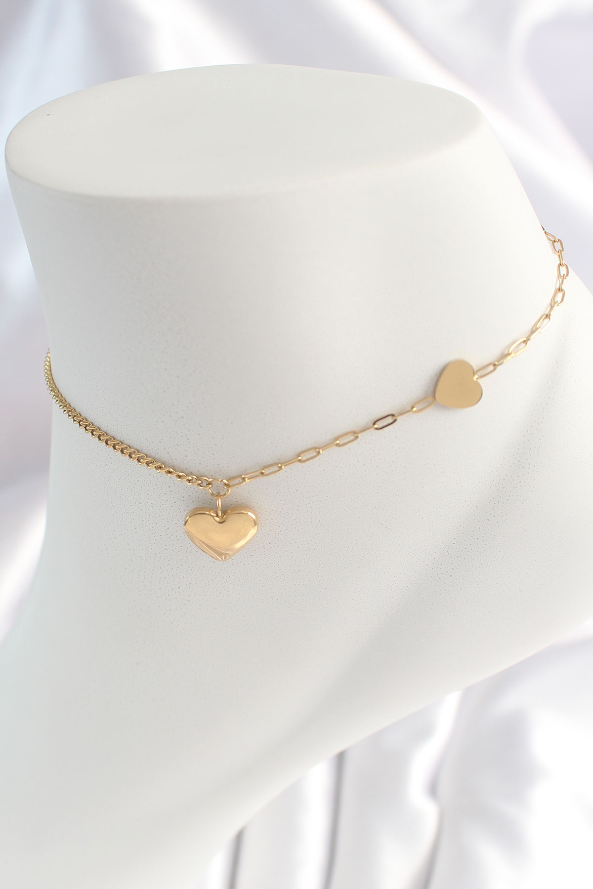 316L Çelik Özel Seri Gold Renk Kalp Model Kadın HalHal