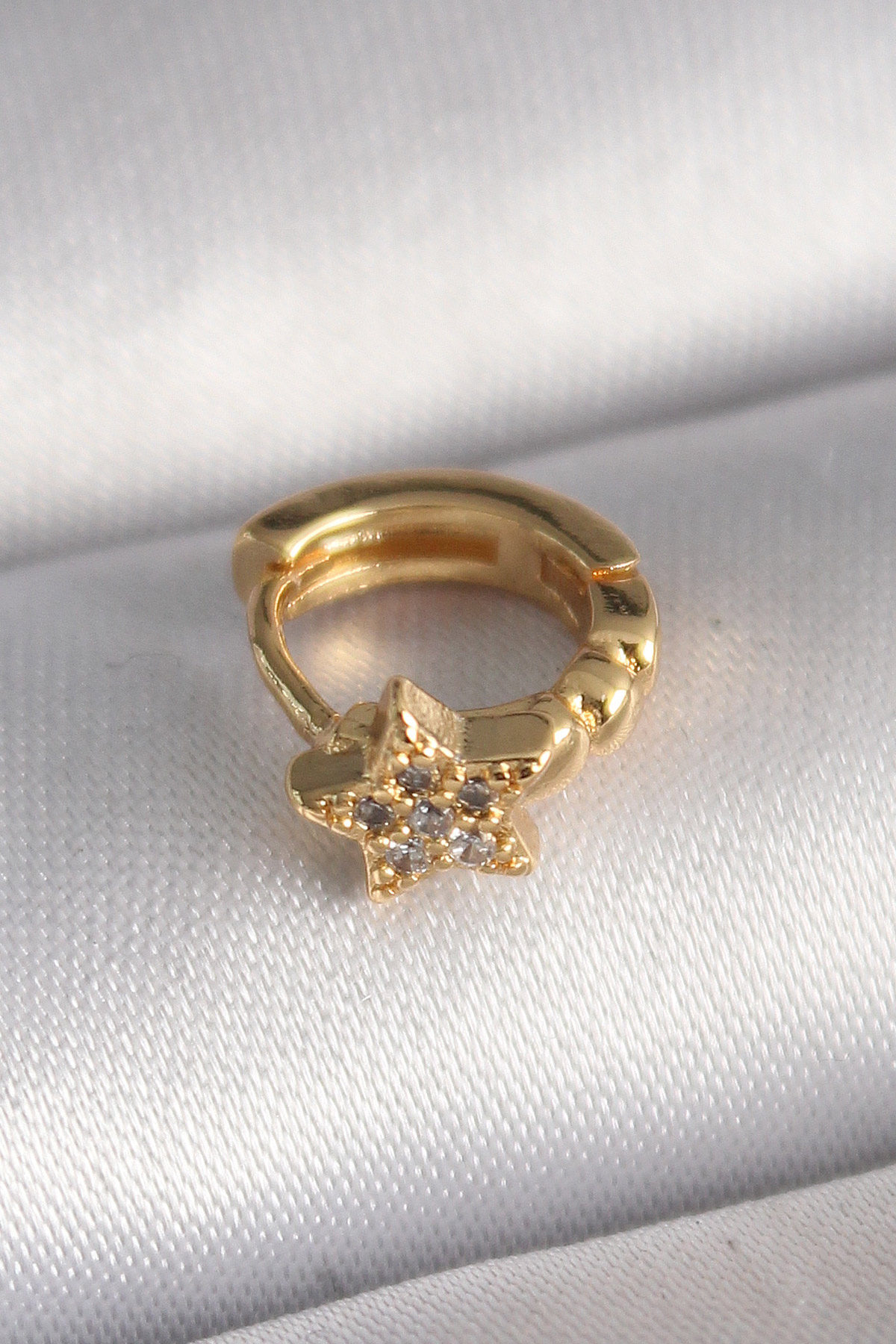 316L Çelik Gold Renk Zirkon Taşlı Model Tragus Piercing