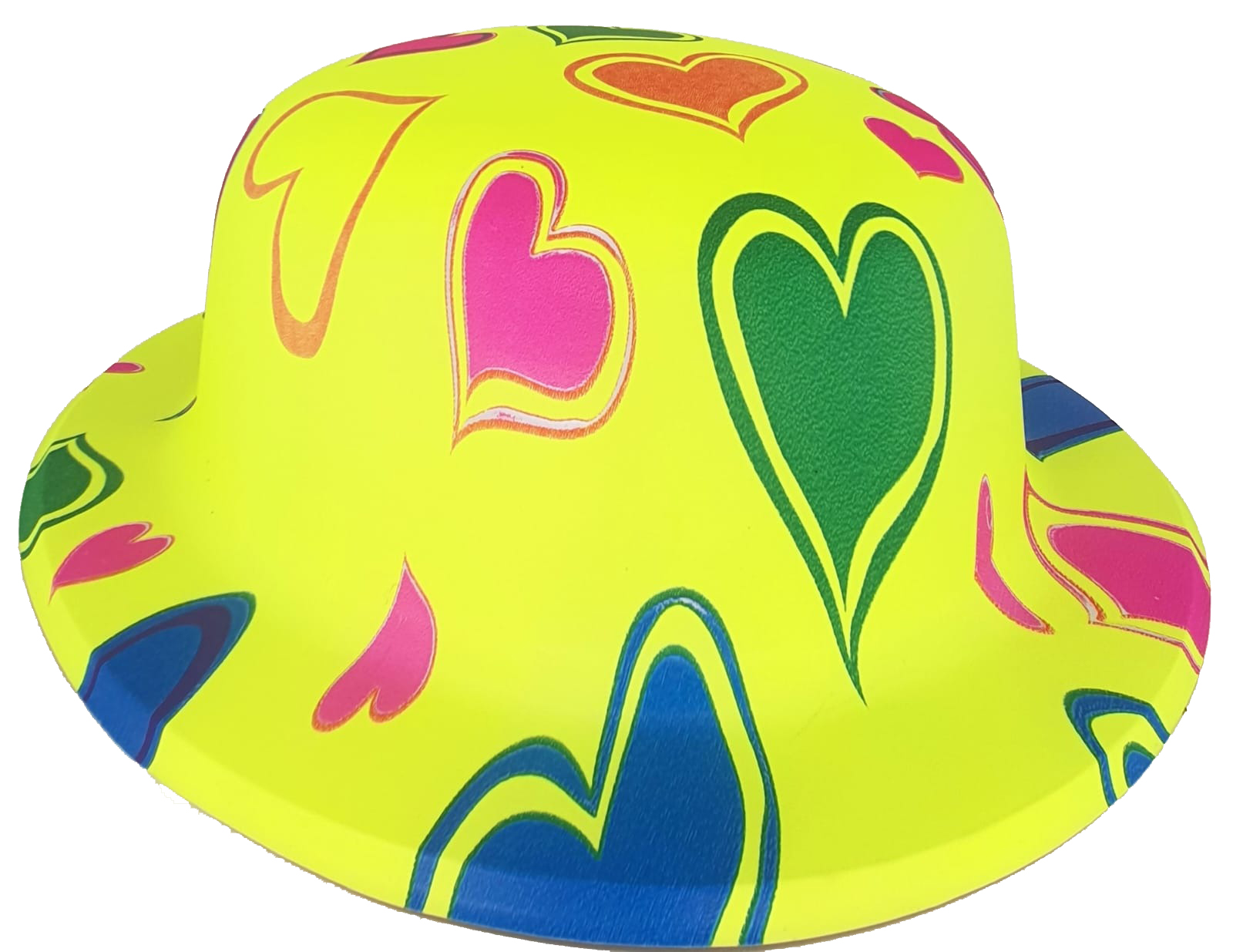 Plastik Neon Desenli Uv Işık Parti Şapkası Sarı
