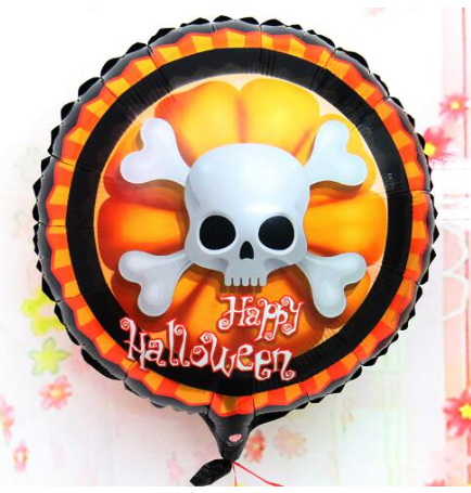 Halloween İskelet Kuru Kafa Folyo Balon 18 Inç