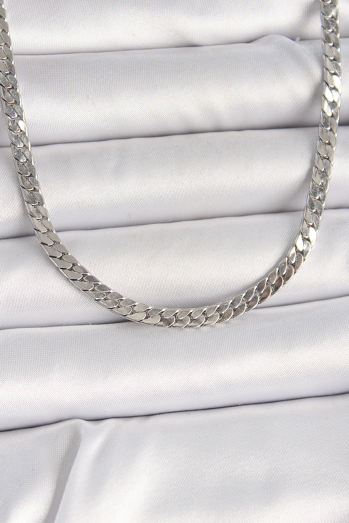 316L Steel Silver Color Flat Chain Model Male Necklace