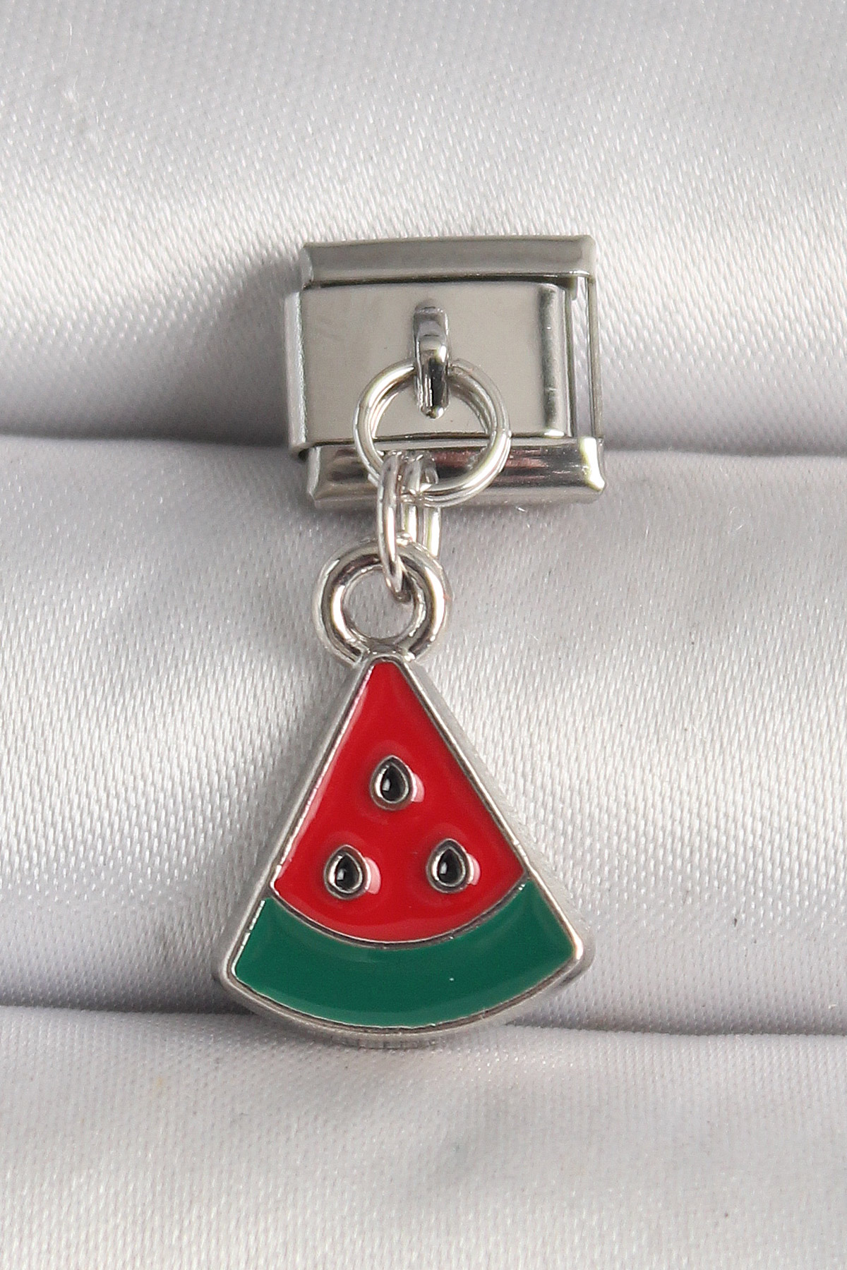 Çelik  Renk Karpuz Dilim Model Nomination Charm