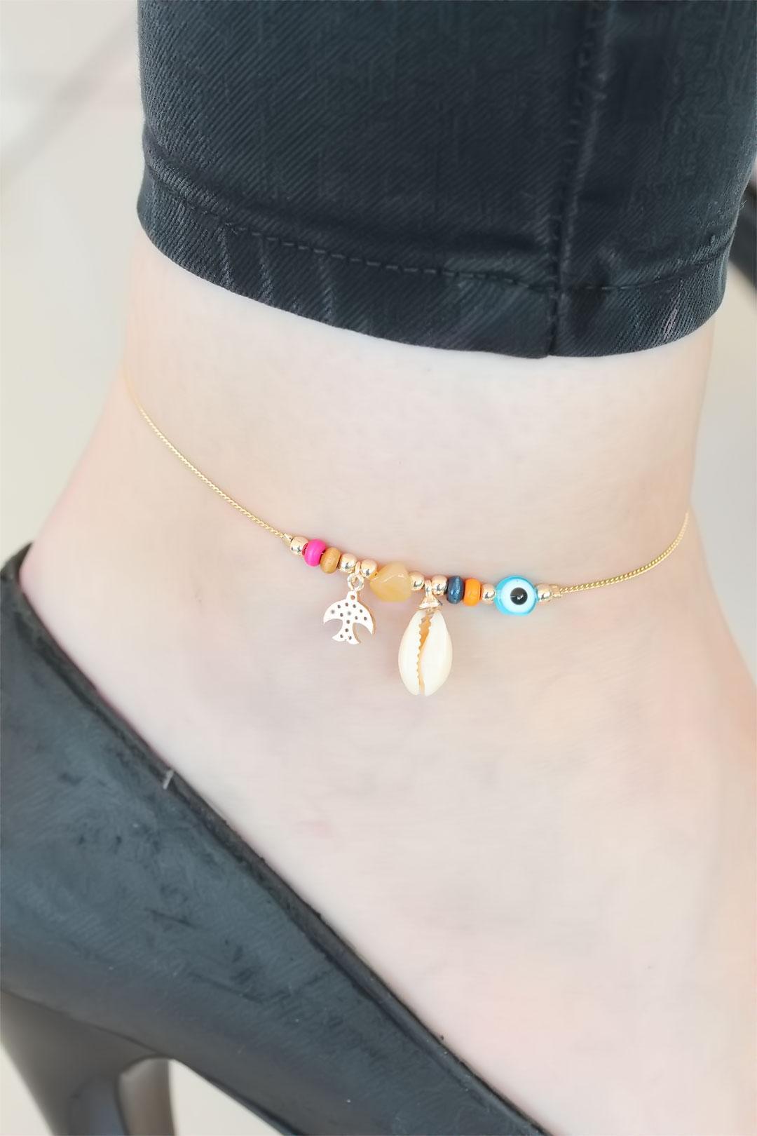 Gold Renk Deniz Kabuğu Figürlü Hal Hal