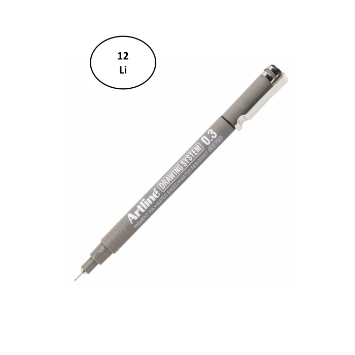 Artline Çizim Kalemi 0.3mm Siyah 12li