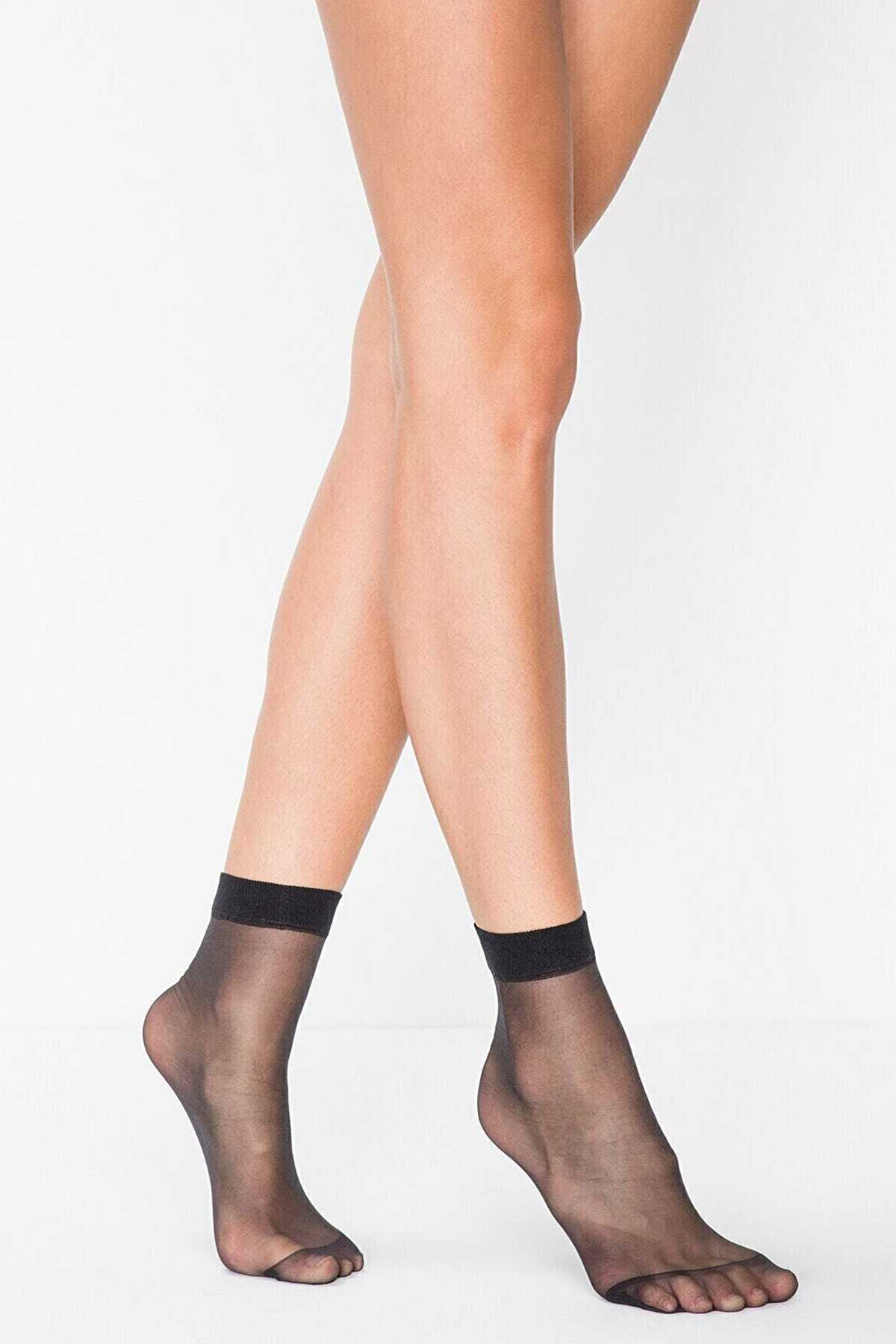 Kadın Ten Süper 15 Mat Soket Çorap Siyah