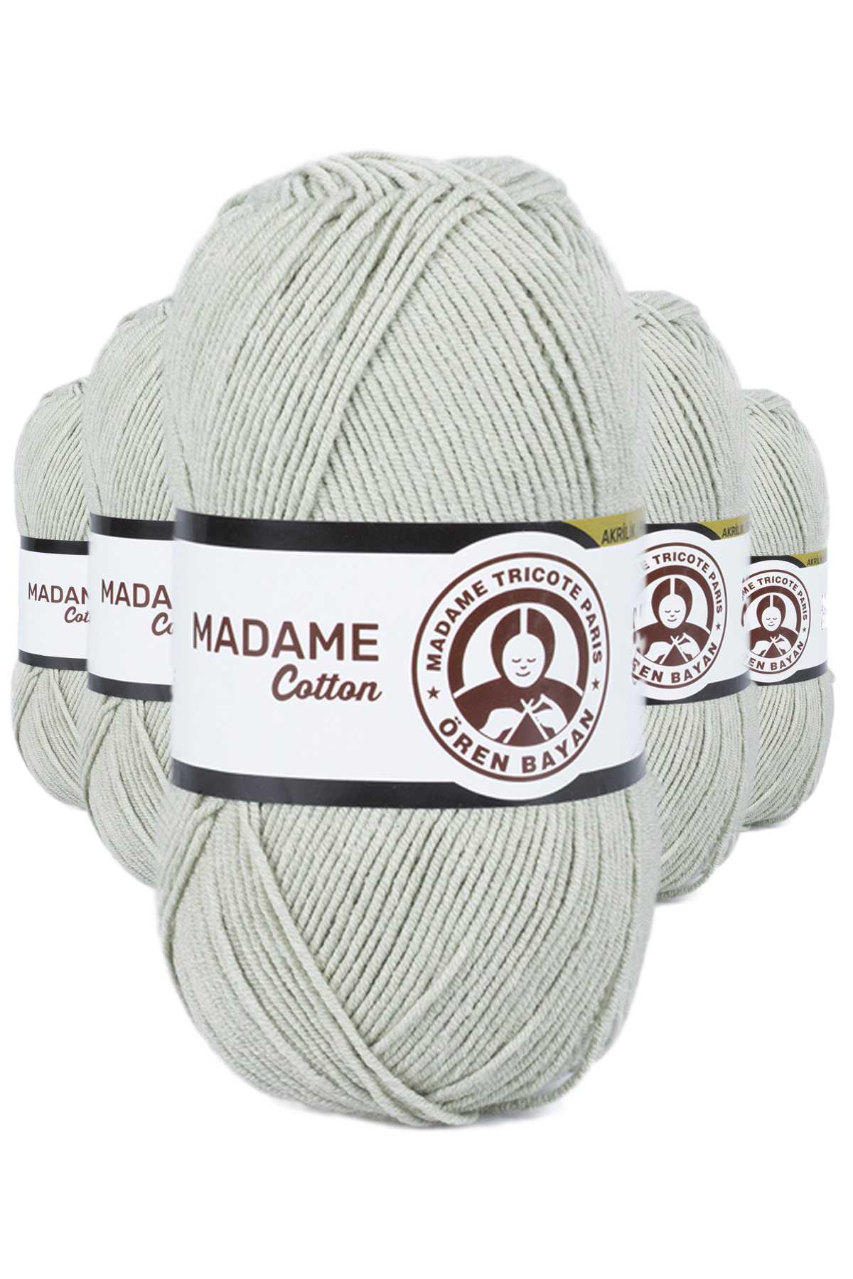 5 Adet Madame Cotton El Örgü İpi Yünü 100 gr 020 Açık Yeşil