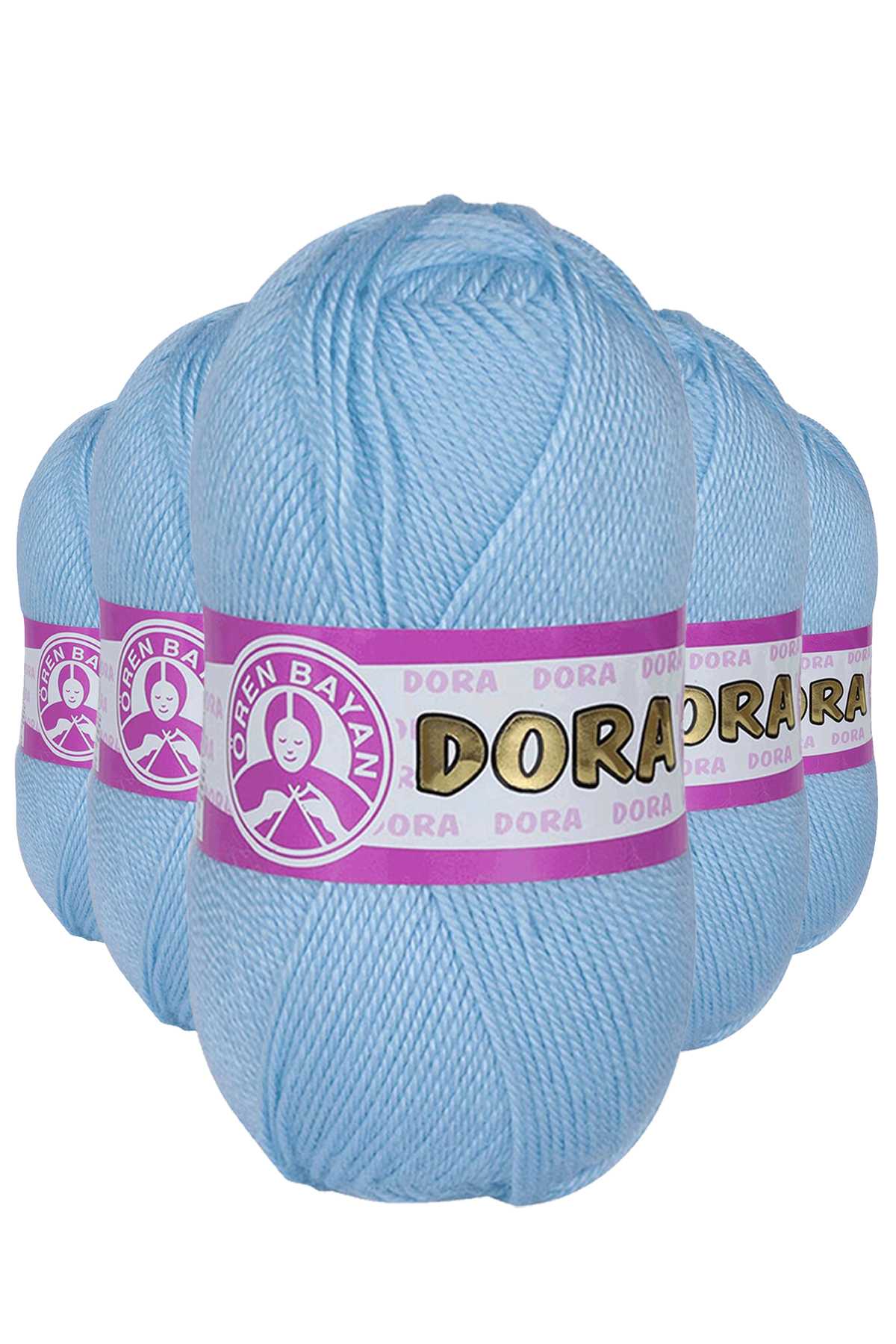 5 Adet Dora El Örgü İpi Yünü 100 gr 011 Mavi