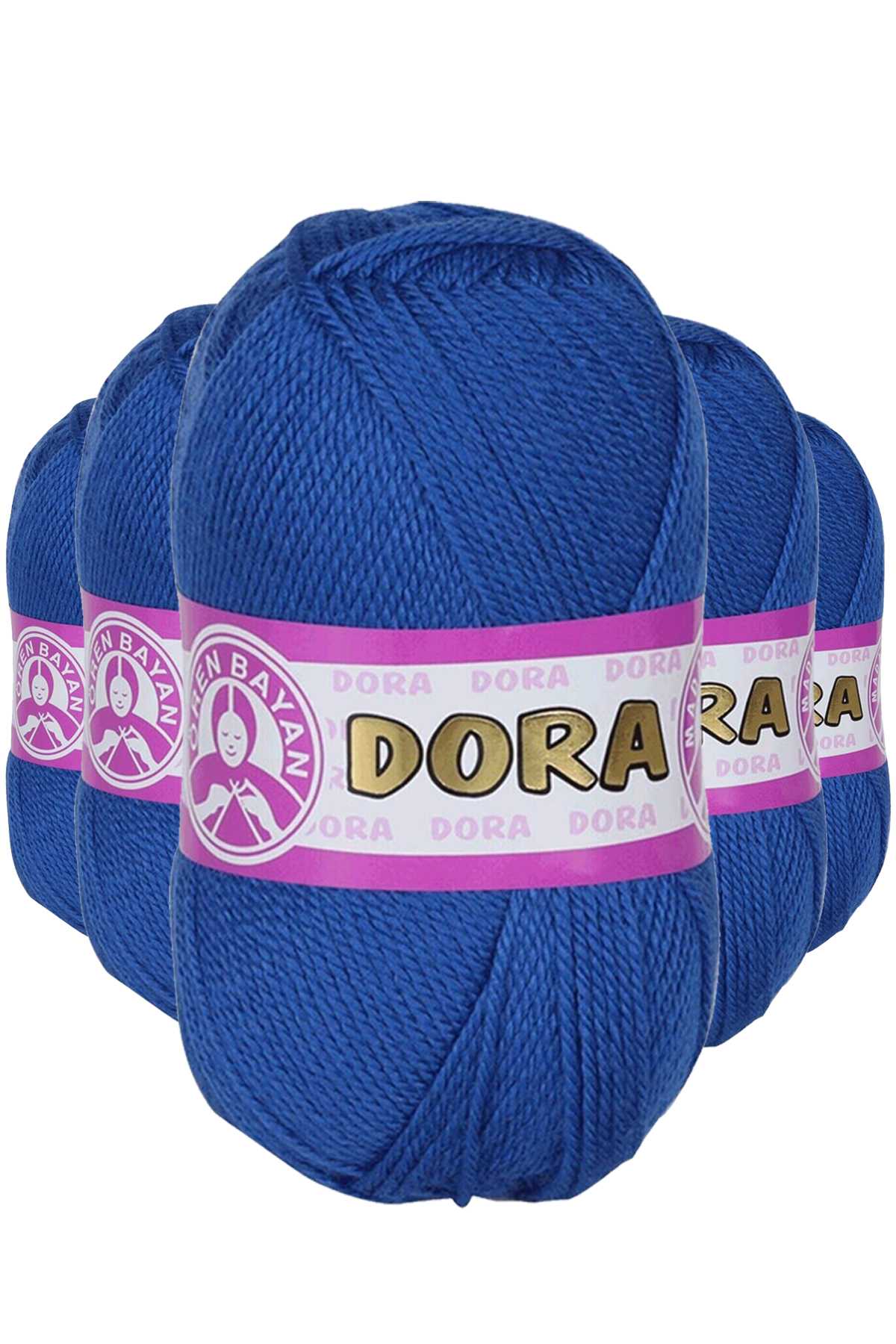 5 Adet Dora El Örgü İpi Yünü 100 gr 016 Saks Mavi