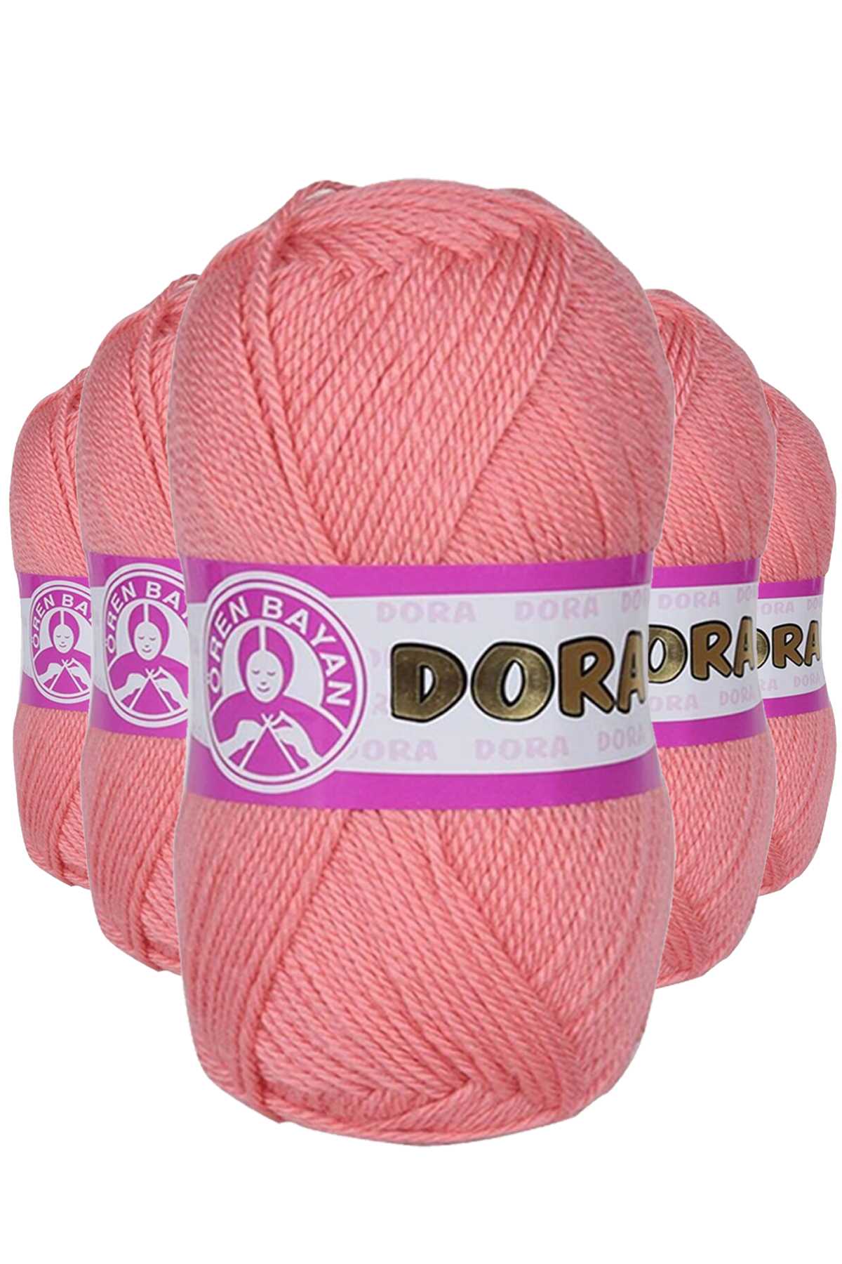 5 Adet Dora El Örgü İpi Yünü 100 gr 036 Pembe