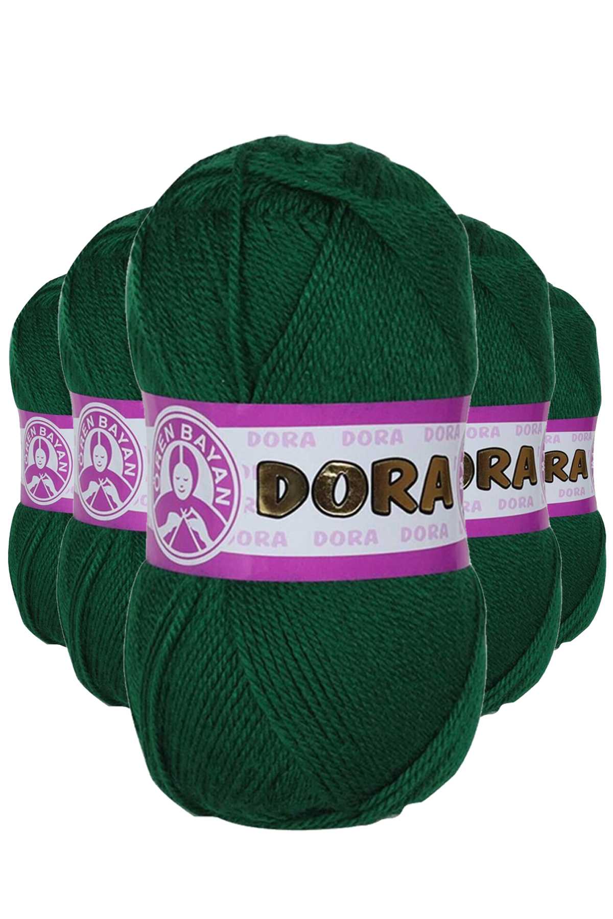 5 Adet Dora El Örgü İpi Yünü 100 gr 068 Yeşil