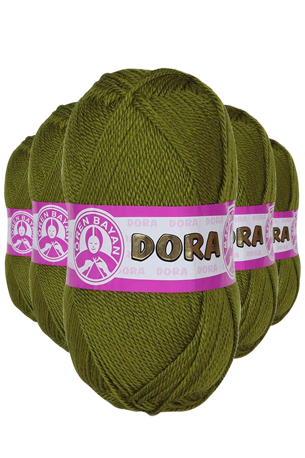 5 Adet Dora El Örgü İpi Yünü 100 gr 076 Yeşil