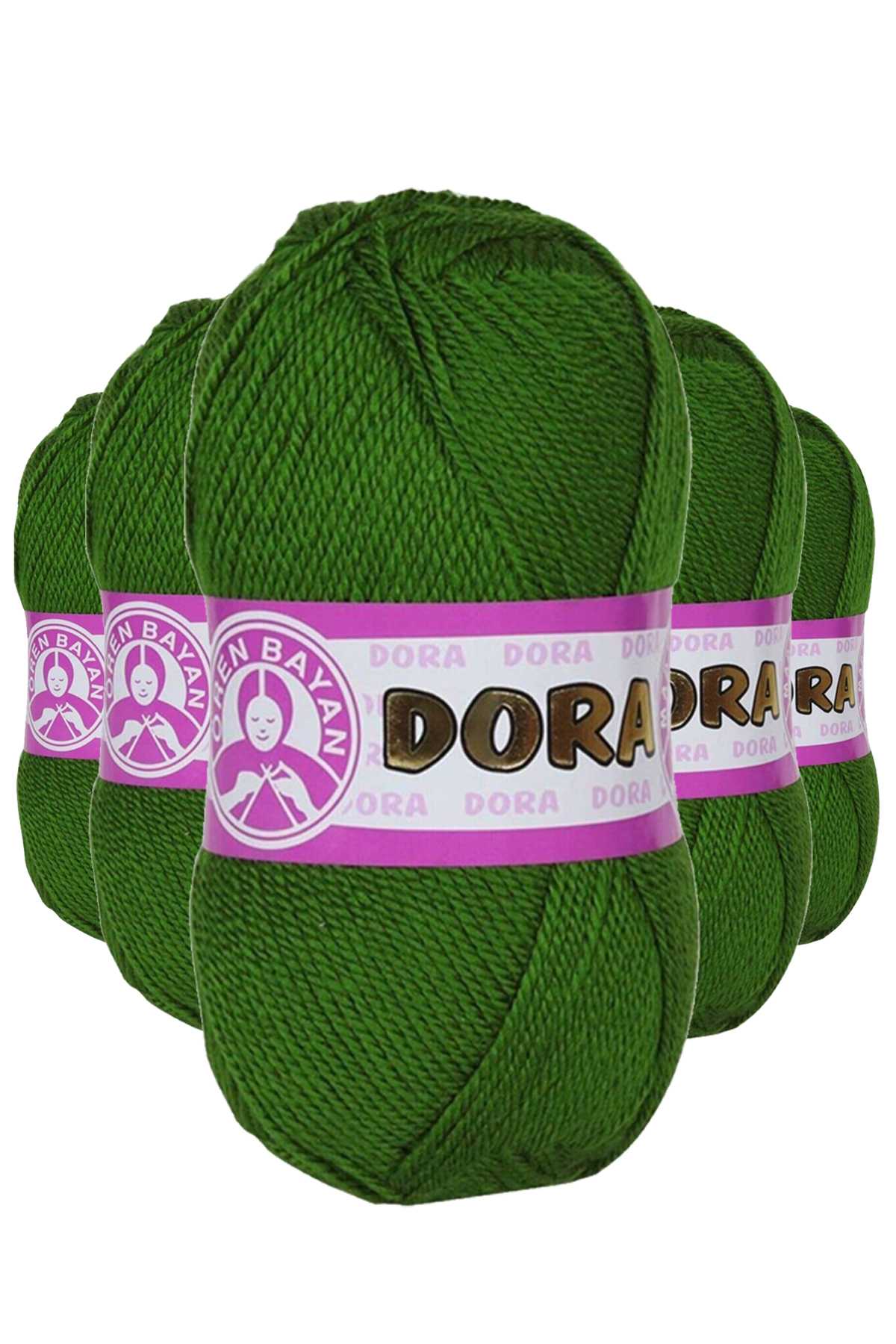 5 Adet Dora El Örgü İpi Yünü 100 gr 087 Yeşil