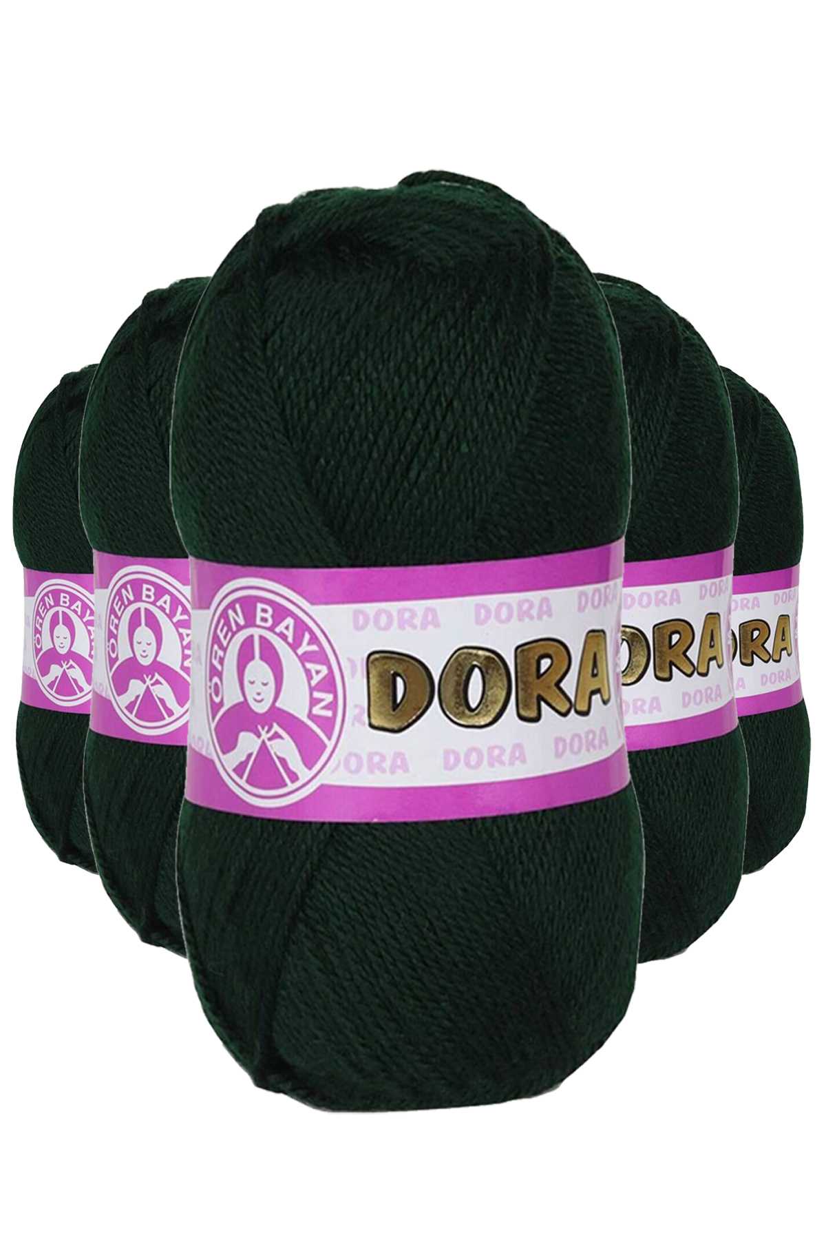 5 Adet Dora El Örgü İpi Yünü 100 gr 088 Koyu Yeşil
