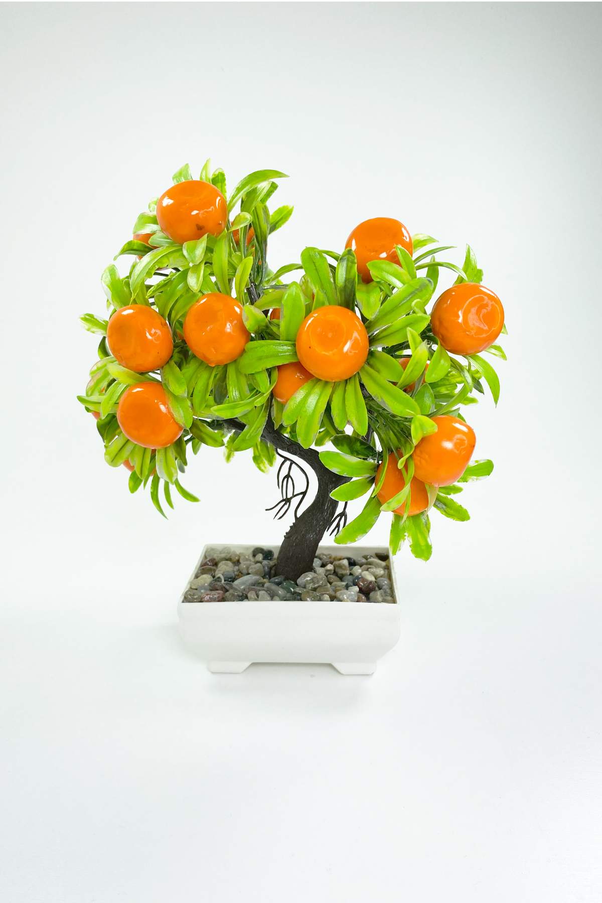 Dekor Ağaç Portakal Ağacı Saksılı Dekoratif Ağaç Biblo 24x13 cm