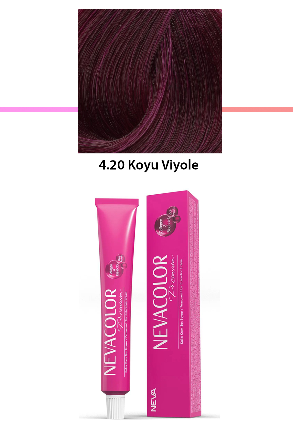 Premium 4.20 Koyu Viyole - Kalıcı Krem Saç Boyası 50 g Tüp