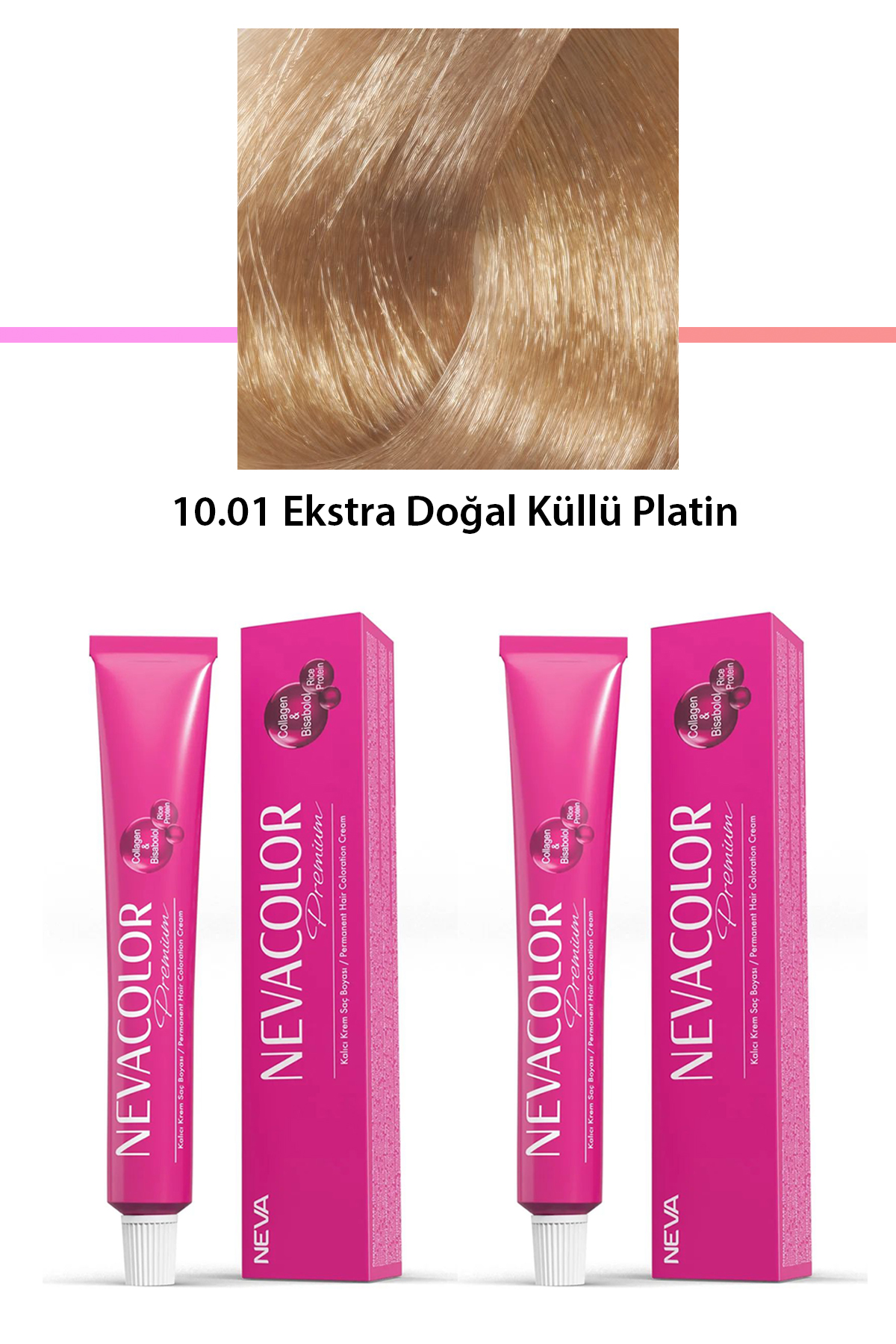 2 li Set Premium 10.01 Ekstra Doğal Küllü Platin - Kalıcı Krem Saç Boyası 2 X 50 g Tüp