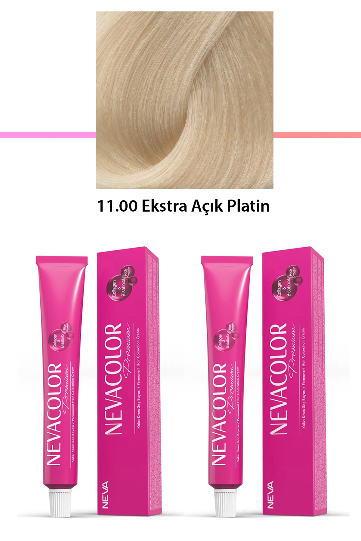 2 li Set Premium 11.00 Ekstra Açık Platin - Kalıcı Krem Saç Boyası 2 X 50 g Tüp