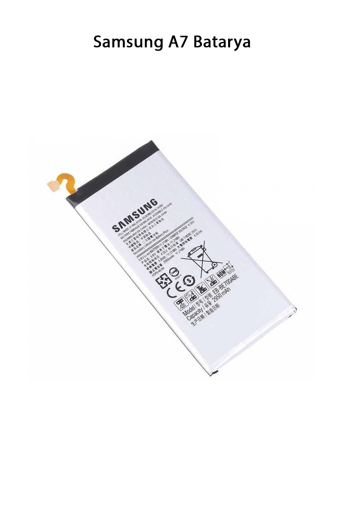 Samsung A7 Telefonlarla Uyumlu Batarya 2950 mAh