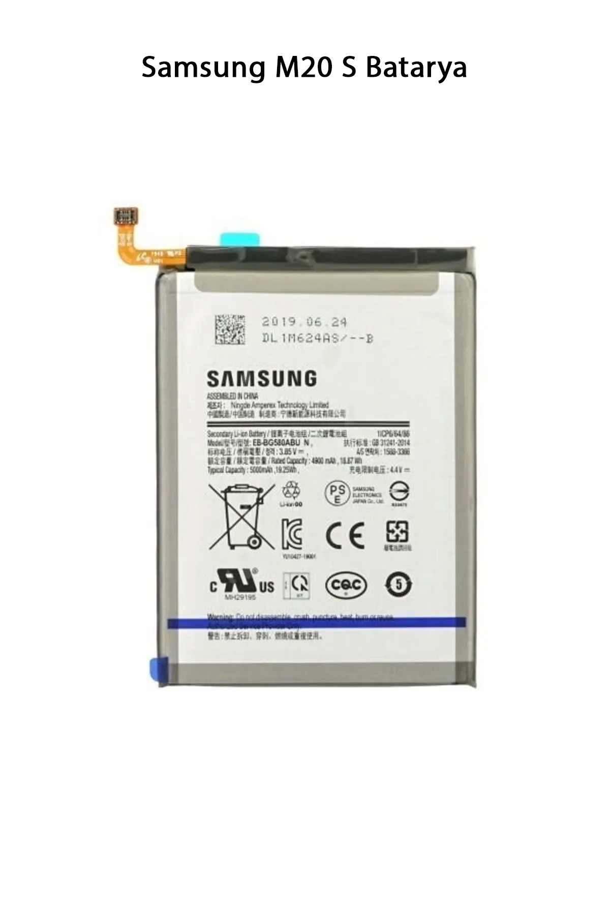 Samsung M20 S Telefonlarla Uyumlu Batarya 5000 mAh