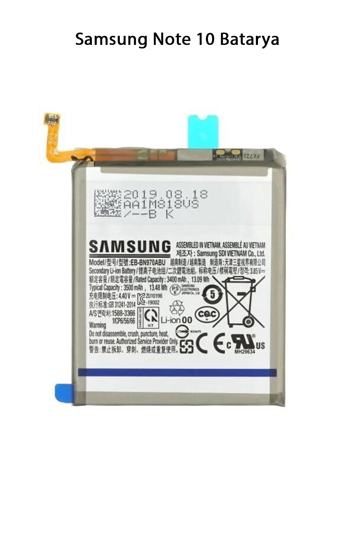 Samsung Note 10 Telefonlarla Uyumlu Batarya 3500 mAh
