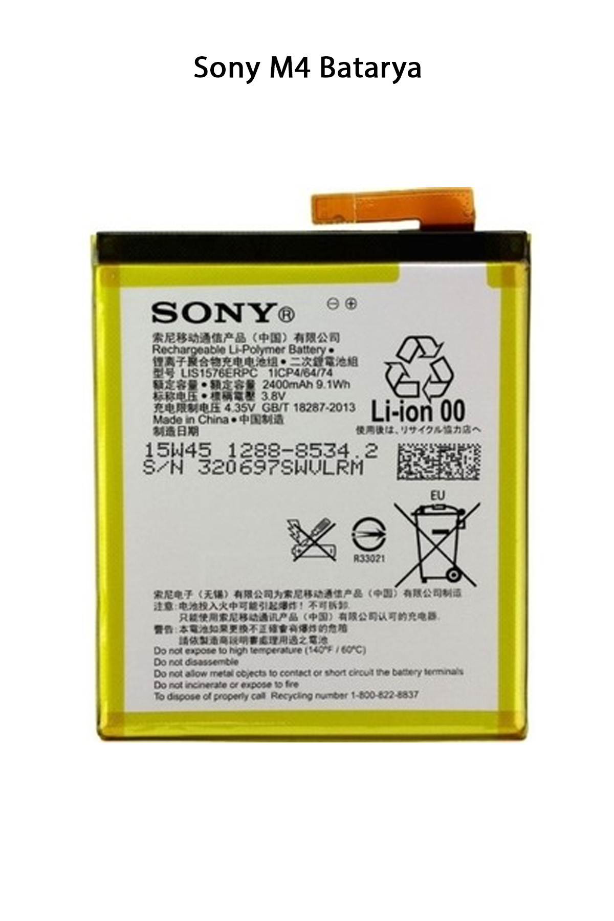 Sony Xperia M4 Telefonlarla Uyumlu Batarya 2400 mAh