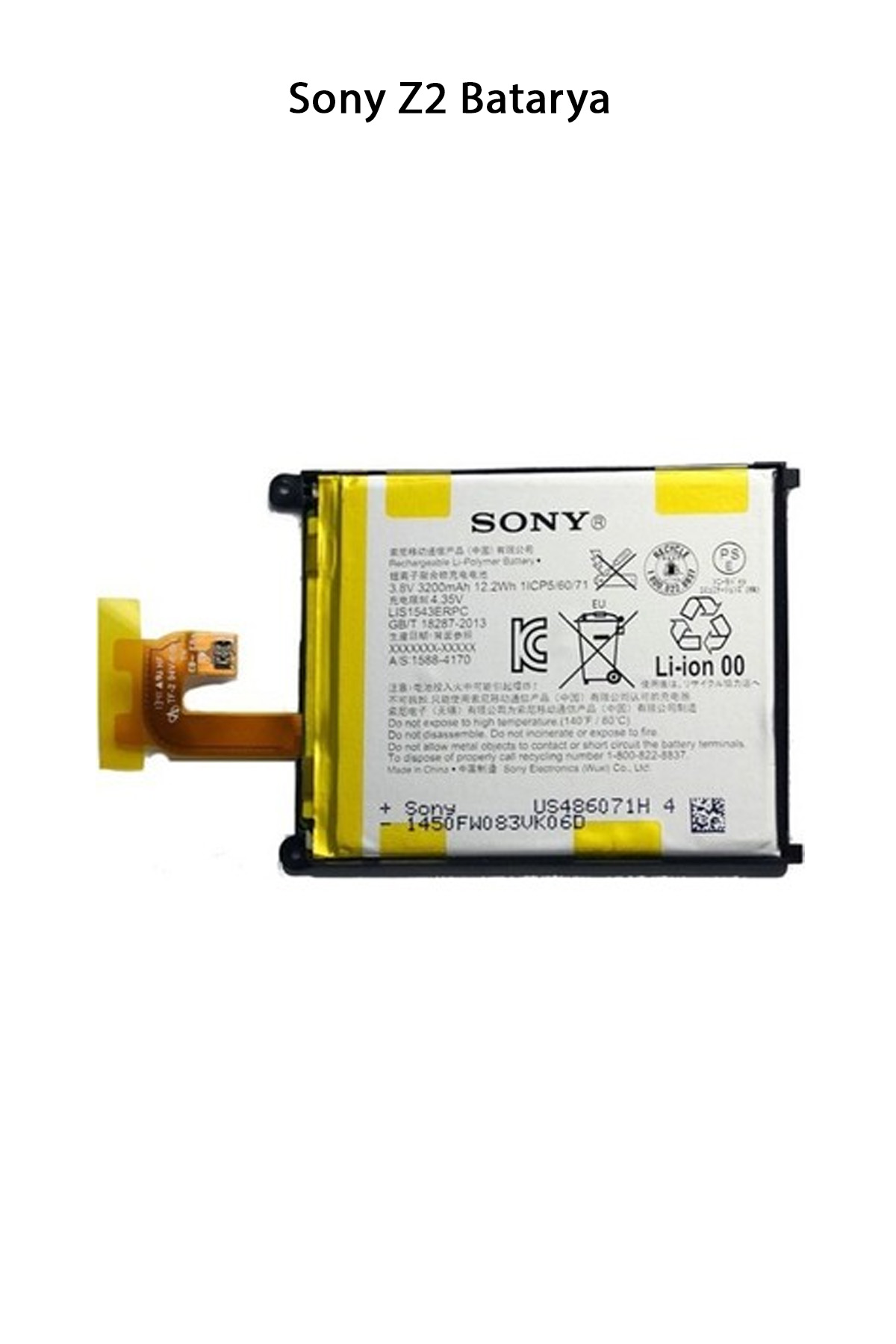 Sony Xperia Z2 Telefonlarla Uyumlu Batarya 3200 mAh