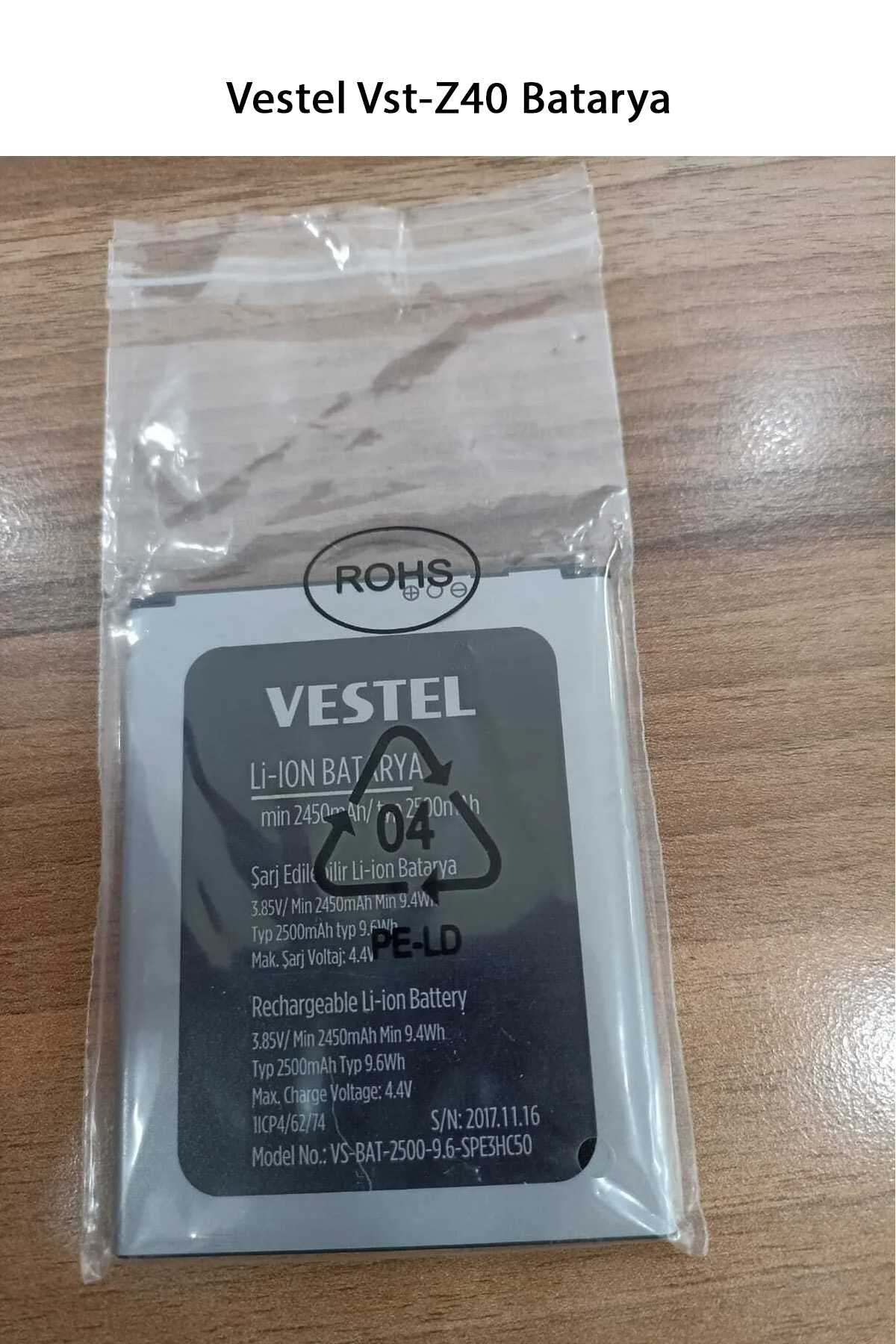 Vestel Z40 Telefonlarla Uyumlu Batarya 2500 mAh