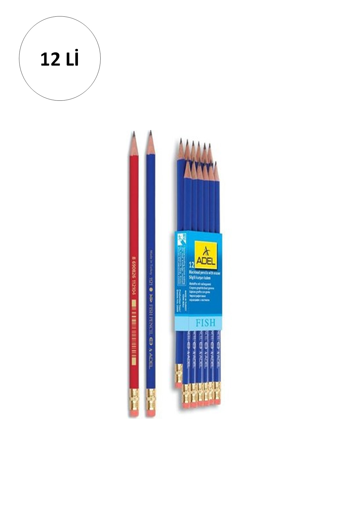 Adel Fish Pencil Kurşun Kalem Silgili