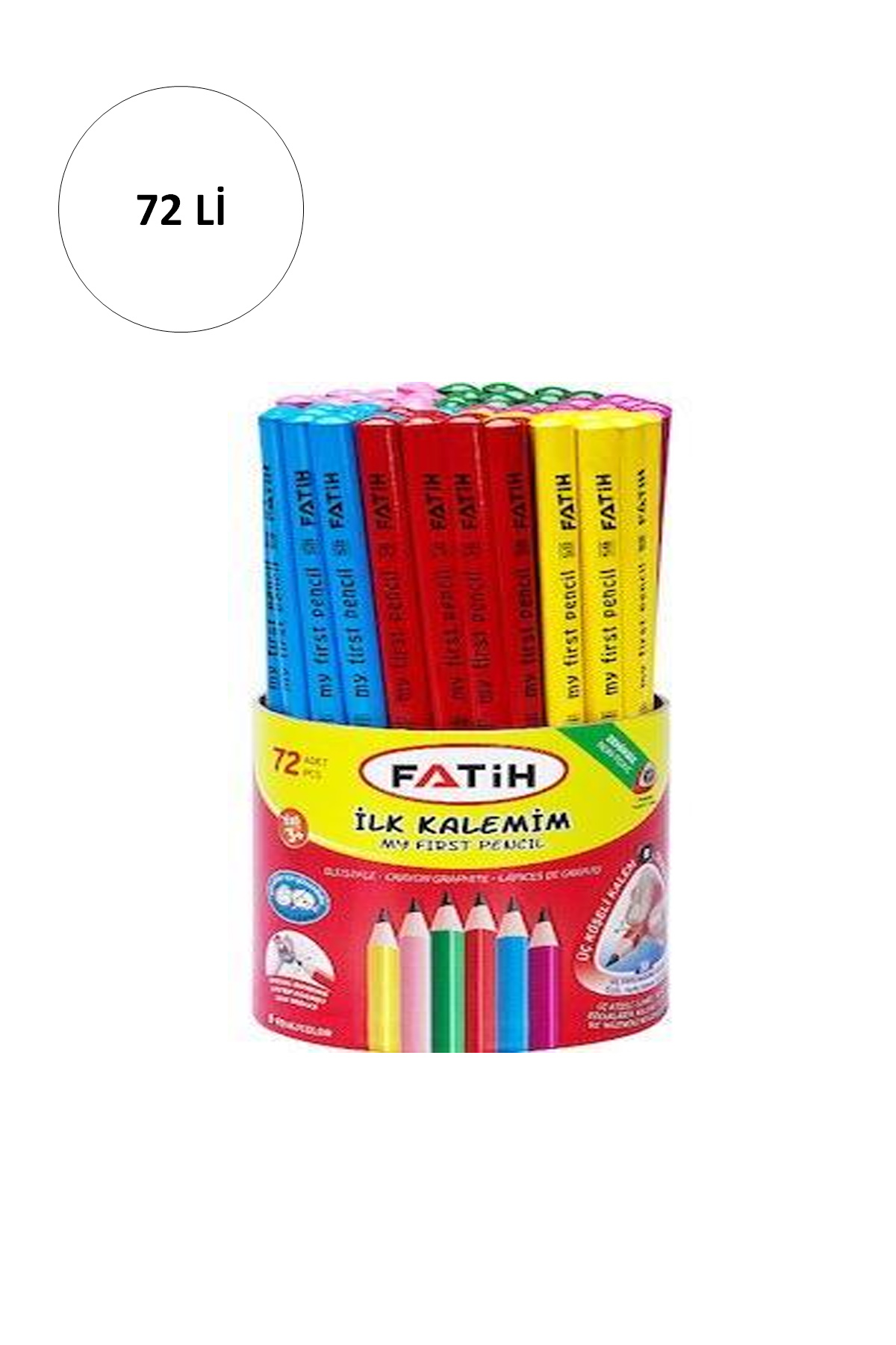 Fatih Jumbo Üçgen İlk Kalemim Kalemi Renkli 72 Li