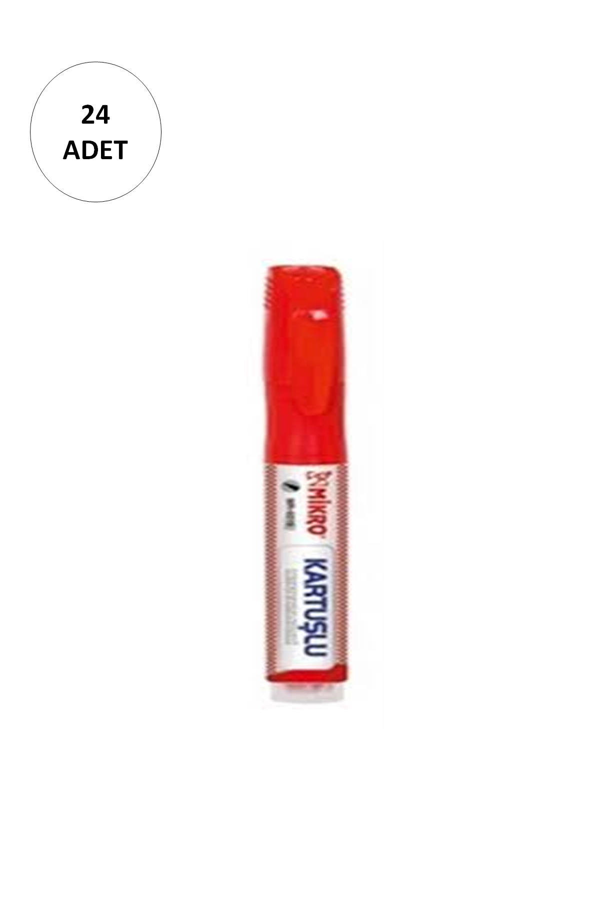 24 Adet Mikro Mr-6019 Kartuşlu Beyaz Tahta Kalemi Kırmızı