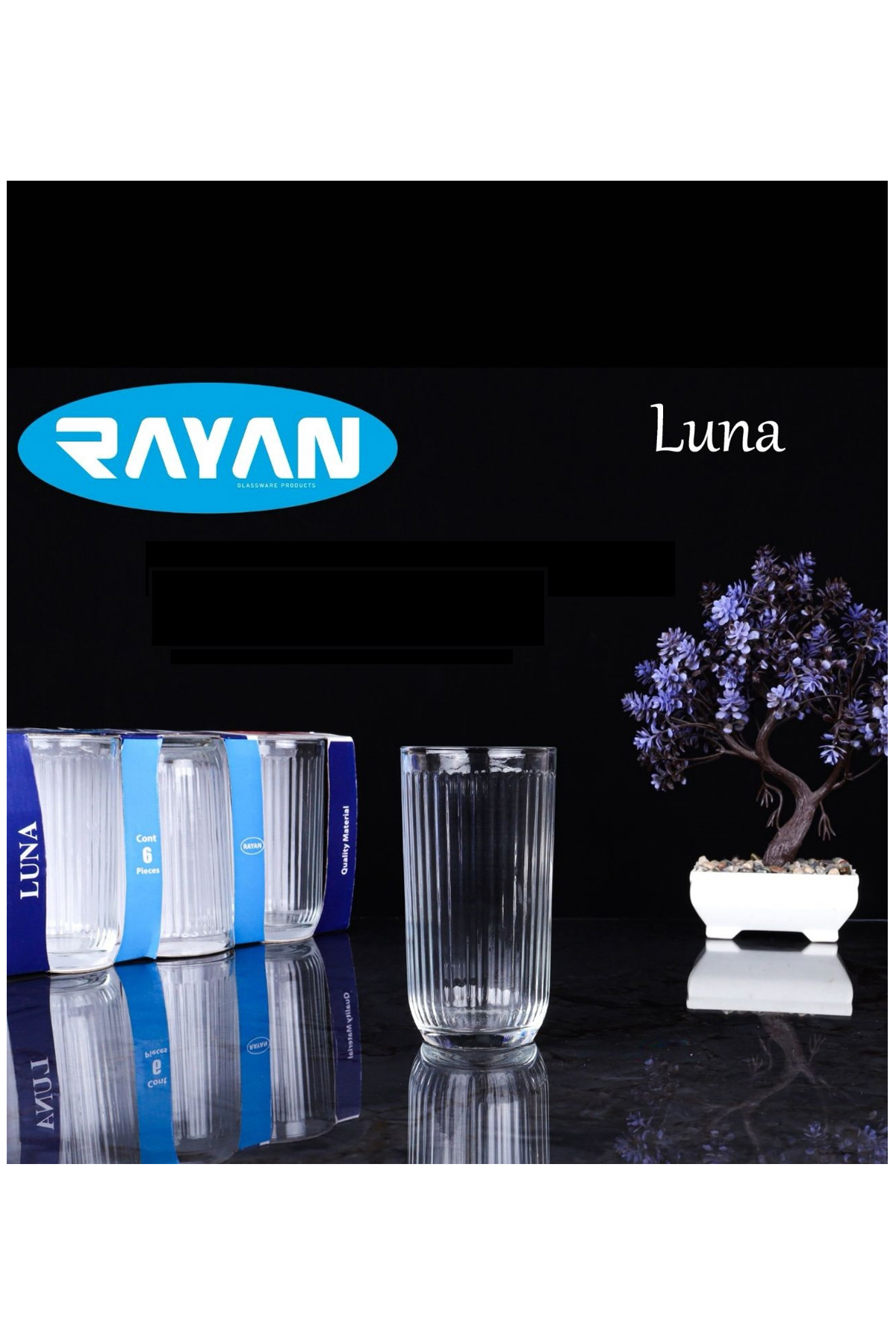 Rayan Luna 6'lı Çizgili Su Bardağı