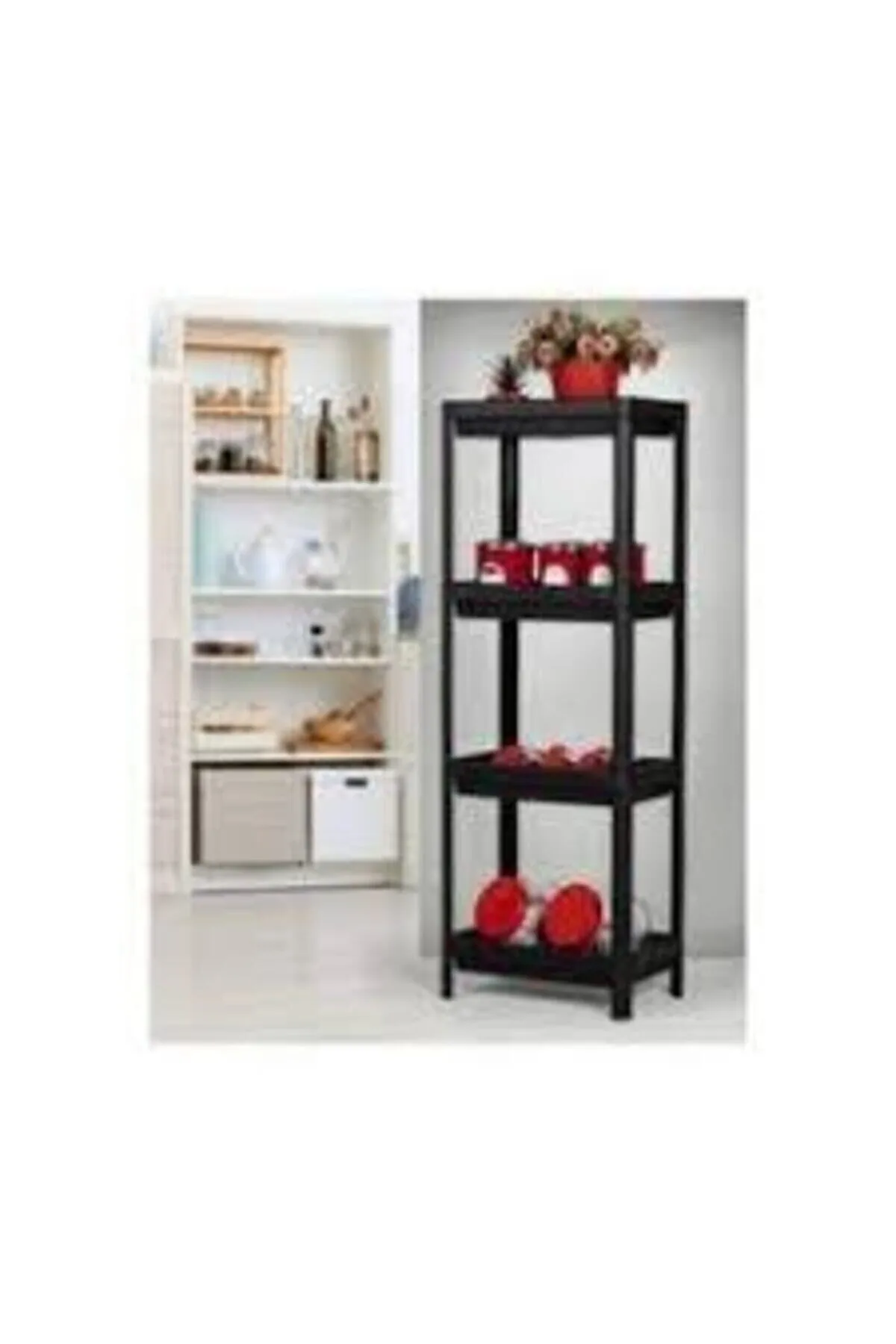 Shelf Unit Raf Ünitesi Siyah Renk 4 Katlı Erc Yapı Market-81414