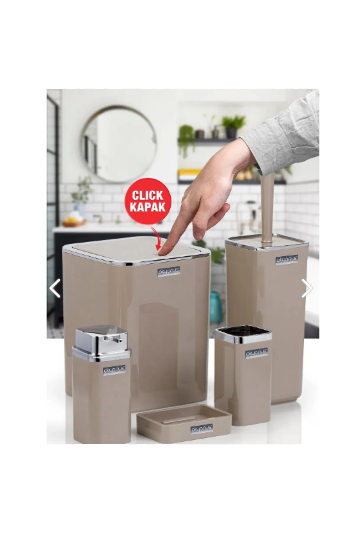 Kare Kromlu 5'li Banyo Seti Erc Yapı Market-OKY-615