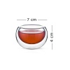 Çift Cidarlı 6&amp;#39;lı Borosilikat Cam Sos Çerez Mini Kase Seti 35 ml